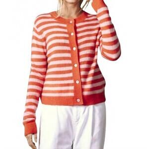 NEW COLORUSH malou crewneck cardigan in candy stripe